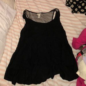 Black Peplum Tank Top